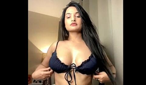 Desi sex hd Aditi Mistry displays her ample bosom in a nude black bikini.